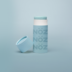Load image into Gallery viewer, A blue Nöz sunscreen stick in sustainable cardboard packaging. The stick is mineral sunscreen that is reef-safe, waterproof and dermatologist recommended.
